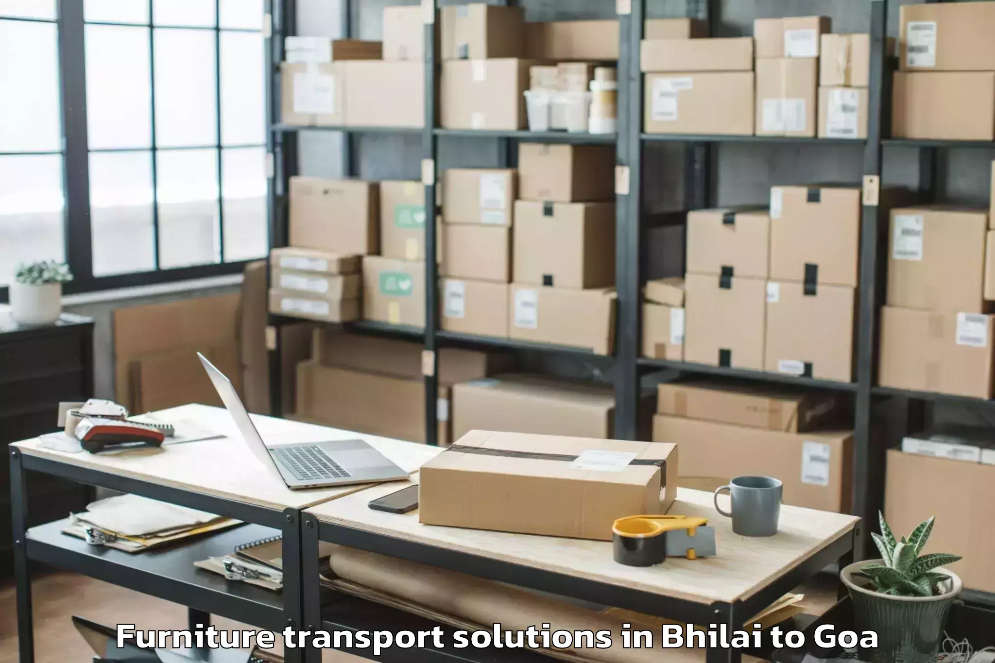 Easy Bhilai to Saligao Furniture Transport Solutions Booking